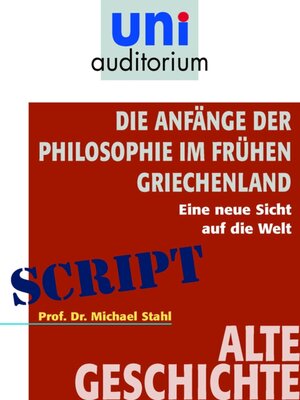 cover image of Die Anfänge der Philosophie im frühen Griechenland